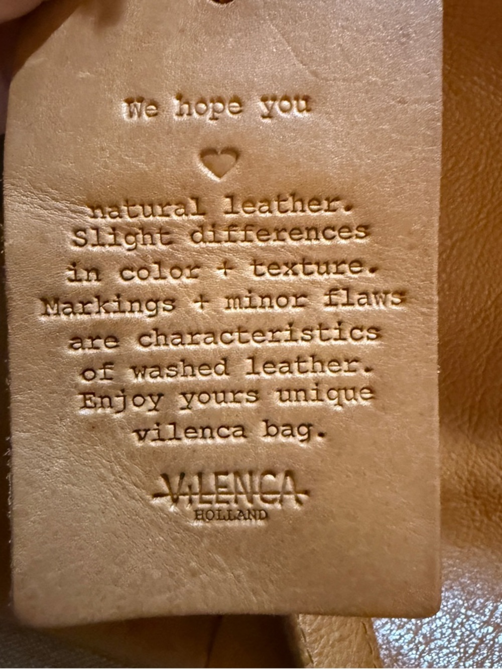 Vilenca Holland Tan Leather Tote Bag NWOT Handcrafted - Picture 4 of 13